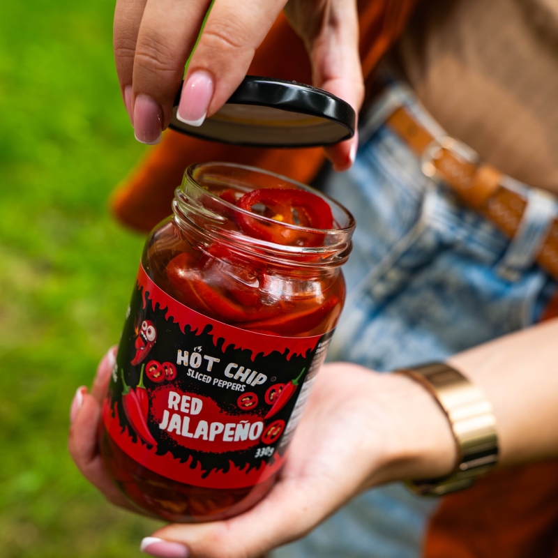 Rote Jalapeño-Paprika in Scheiben geschnitten in Essiglake - 330g