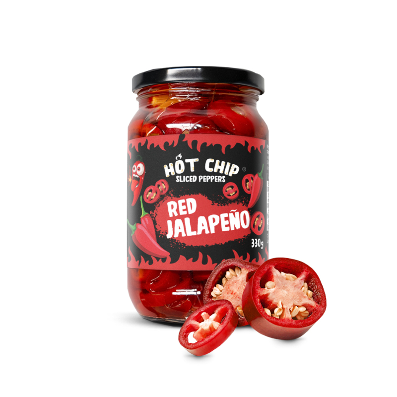 Rote Jalapeño-Paprika in Scheiben geschnitten in Essiglake - 330g