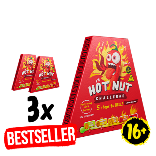 3x HOT-NUT Challenge Trio Pack 24 g (175 Kč/ks)
