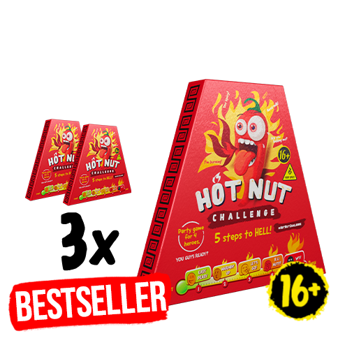 3x HOT-NUT Challenge Trio Pack 24 g (175 Kč/ks)