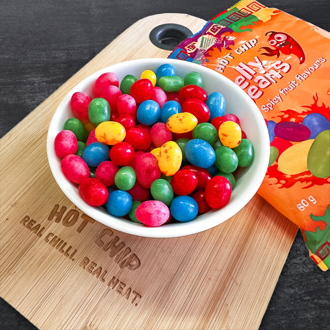 Jelly Beans Spicy Fruit Flavours 60 g Real Chilli. Real Heat.