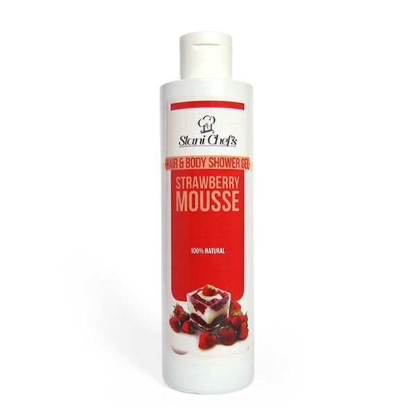 Natürliches Duschgel für Haut und Haar Erdbeermousse 250 ml