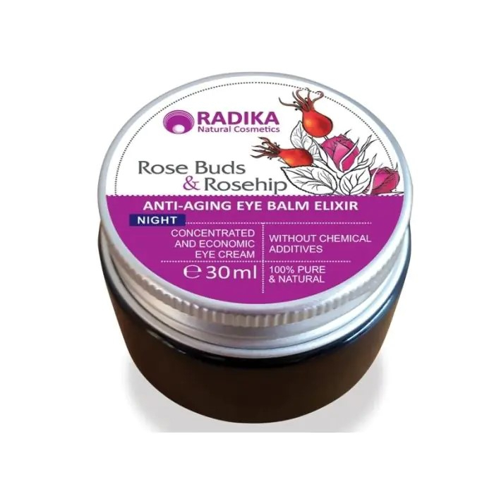 RADIKA Očný krém na noc anti aging s ružou a šípkou 30 ml