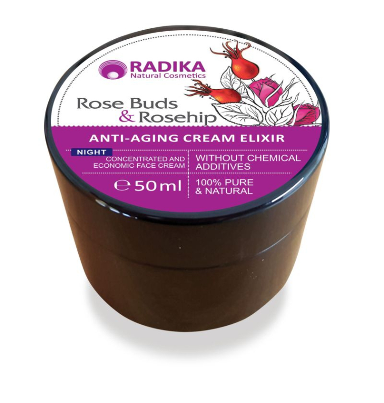 RADIKA Nočný krém proti starnutiu s ružou a šípkami 50 ml