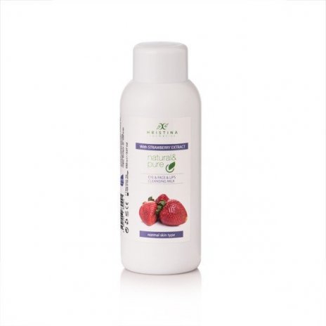 Natürliche Hautreinigungsmilch für Augen, Gesicht und Lippen – Erdbeere 150 ml 