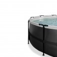 Bazén Exit ø457 x 122 cm s pískovou filtrací, krytem a tepelným čerpadlem 2,5 kW, barva černá, kůže