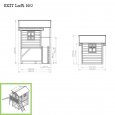Zahradní cedrový domeček Exit Loft 550 šedý