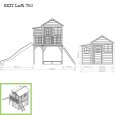 Zahradní cedrový domeček Exit Loft 750 šedý