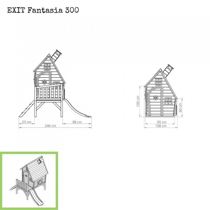 Zahradní cedrový domeček Exit Fantasia 300 červený