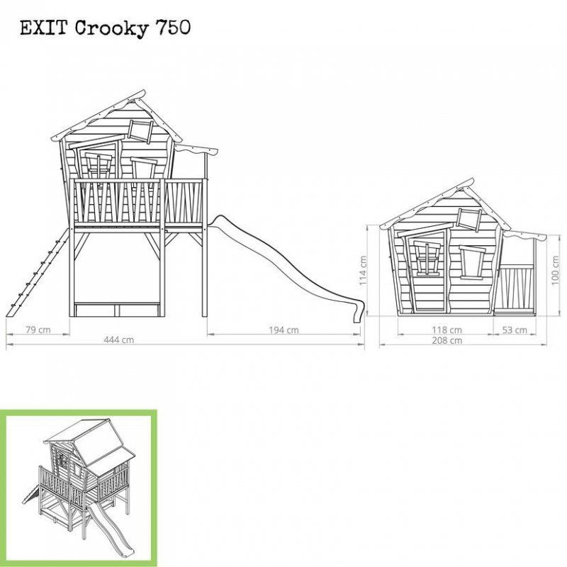 Zahradní cedrový domeček Exit Crooky 750