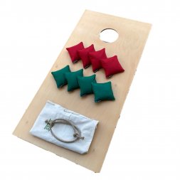 Cornhole - fazolové sáčky ČERVENÁ/ZELENÁ