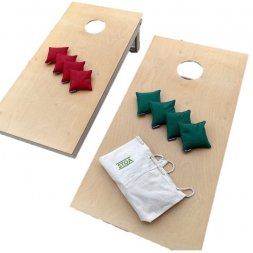 Cornhole 2 hrací desky - fazolové sáčky ČERVENÁ/ZELENÁ