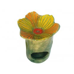 BIOHERBA Aromatická lampa žlutý květ ruční výroba