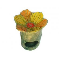 BIOHERBA Aromatická lampa žlutý květ ruční výroba