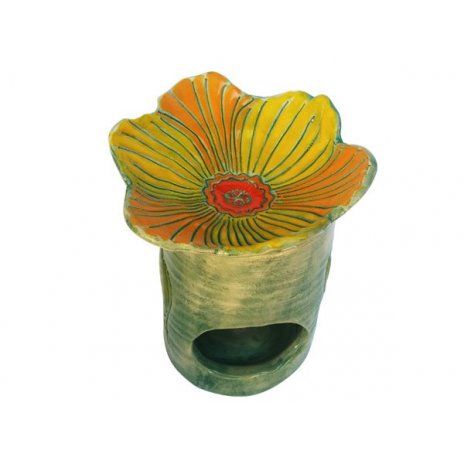 BIOHERBA Aromatická lampa žlutý květ ruční výroba 