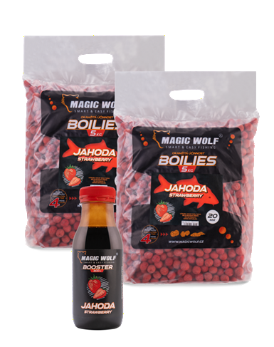Akční balíček MAGIC WOLF 2x 5kg boilies + booster Mango/ Chilli