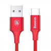 KB05 LED Light Micro USB-C kabel, Červená, 25cm Červená 25cm
