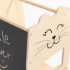 Dětská učící věž 3v1 s kreslící tabulí rozložitelná na stoleček se židličkou - Kočička, Přírodní