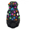 Zateplená softshellová bunda pro psa, nepromokavá - vzor "barevné tlapky", velikost XL