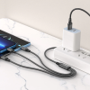 3v1 USB kabel s microUSB, Type-c a Lightning konektorem, 0.25 metrů
