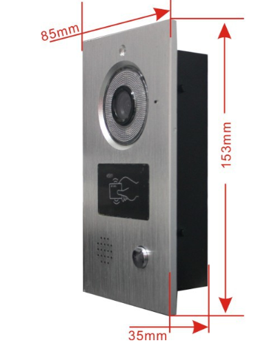 Kovový videozvonek Secutek CAM205A s RFID čtečkou