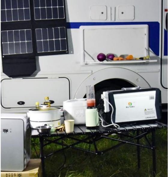 Outdoor set akumulátoru a solárního panelu 1000W/140W