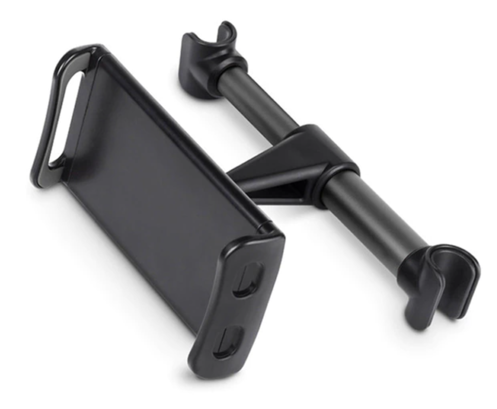 Rozpěrný držák tabletu/mobilu do auta mezi opěrku sedadla - Černý