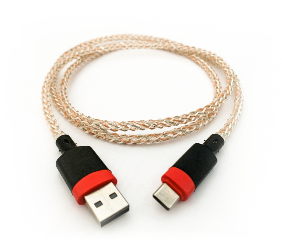 Připojovací USB / Type-C USB kabel s podsvícením, 1 metr