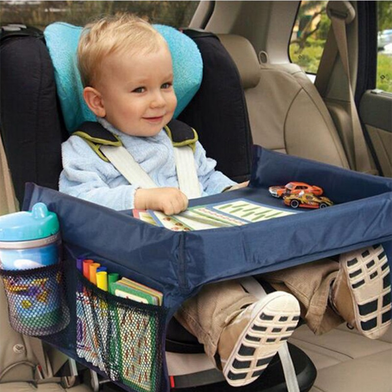 Skládací dětský stolek do auta - černý