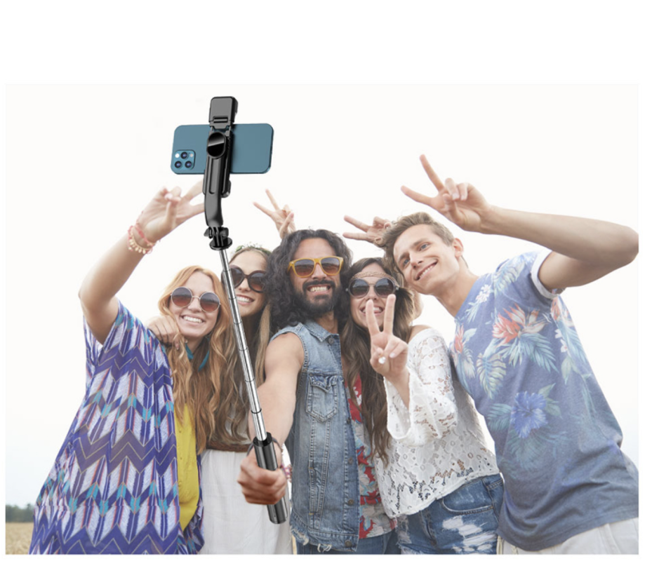Selfie tyč s Bluetooth + LED světla a stojánek