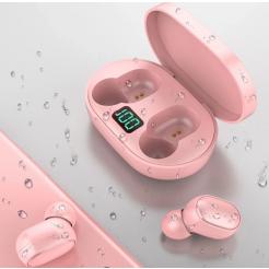 Bezdrátová sluchátka E6S s bluetooth 5.0 a dobíjecím pouzdrem - Růžová