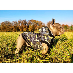 Zateplená softshellová bunda pro psa, nepromokavá - vzor "jeleni", velikost XL