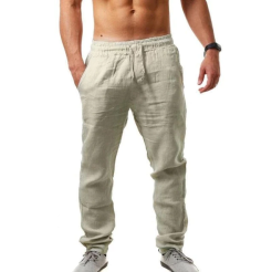 Pánské plátěné kalhoty - khaki