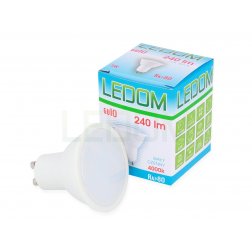 Ledom LED žárovka GU10 3W 240lm denní (20W)