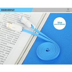 KB18 USB kabel Colorful 2in1 pro android zařízení i Iphone, Modrá, 1m Modrá