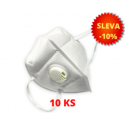 Respirátor s výdechovým ventilem KN95 - SADA 10 KS