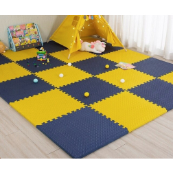 Tatami puzzle podložka pro děti, žlutomodrá, 24 kusů