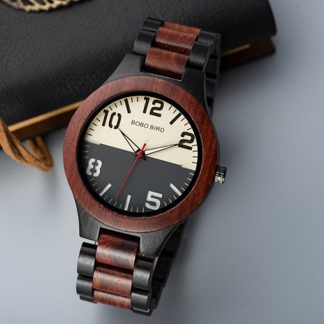Dřevěné hodinky Quartz BOBO BIRD WQ13
