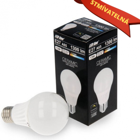 Ledin LED SMD žárovka E27 13W 1300LM A65 teplá STMÍVATELNÁ (95W)