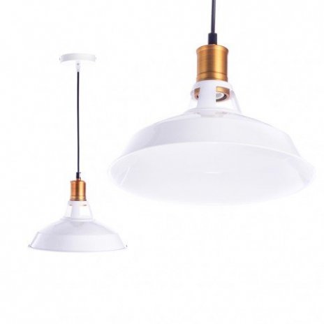 Závěsná lampa Retro Edison - bílá