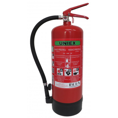 UNIEX Pěnový hasicí přístroj F6 BETA WLi - 6L hašení lithiových baterií 