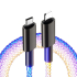 Nabíjecí a synchronizační USB-C / Lightning kabel pro apple s podsvícením a PD, 1 metr