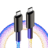 Nabíjecí a synchronizační USB-C / USB-C kabel s podsvícením a PD, 1 metr