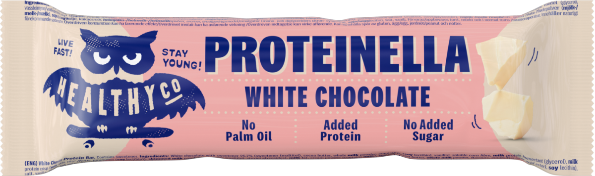 HealthyCo Proteinella Chocolate Bar - bílá čokoláda 35 g