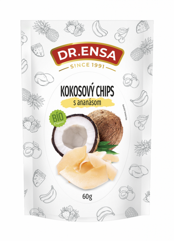 Bio Kokosový chips s ananasem 60 g