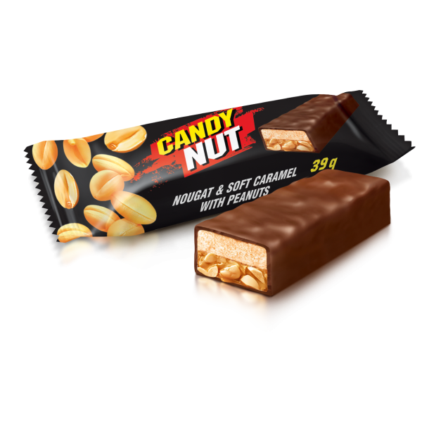 Candy Nut bar s nugátom, karamelom a arašidmi 1 kg 