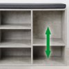 Kesper Botník s lavicí, betonový vzhled 103,5 x 48 x 29,5 cm
