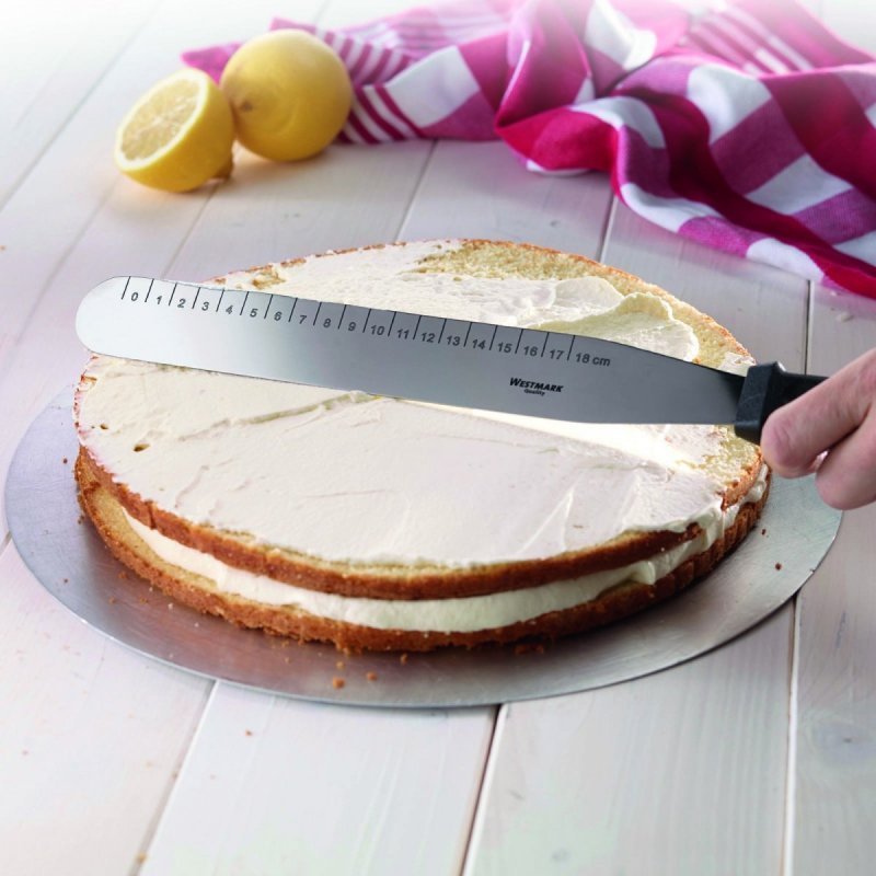 Stěrka/nůž na dort rovný, nerezový, 38,5 x 3,5 x 3,2 cm
