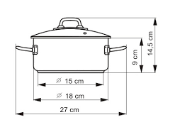 Rendlík se skleněnou poklicí Kolimax 18 cm 2 l