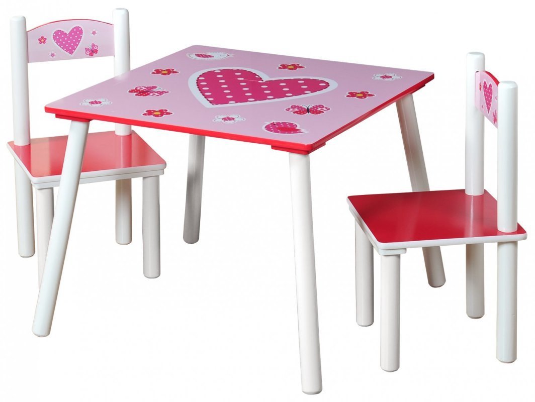 Kesper Sada dětský stolek se dvěmi židlemi růžový
